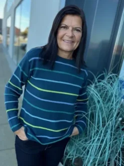 N O K Unita Blå Stribet Strik