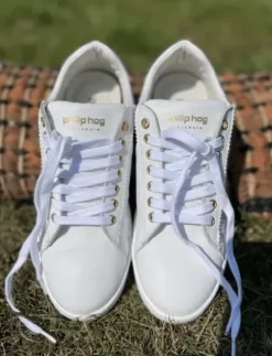 Philip Hog Sofia Hvid Skind Sneakers