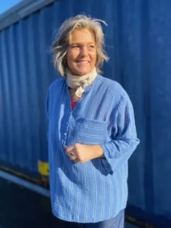Sorbet Alexa Bluse Blå Stribet