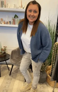 Sorbet Carly Long Blå Cardigan