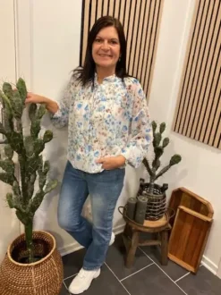 Sorbet Lee Bluse Blå Blomsterprint