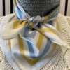 Three M Tørklæde I Sennep/Creme/Lyseblåt Print