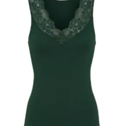 Tim & Simonsen Belen V-Lace Verde Scuro Flaskegrøn Blondetop
