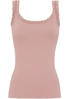 Tim & Simonsen Frida Rib Gammel Rosa Blondetop
